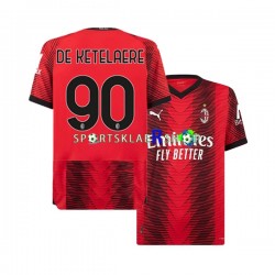 AC Milan drakt Charles De Ketelaere 90 Hjemmetrøye Kort erm 2023-2024 , Herre