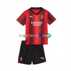 AC Milan drakt Hjemmetrøye Kort erm 2023-2024 , Barnesett