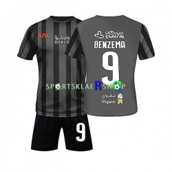 Al-Ittihad FC drakt Benzema 9 Bortetrøye Kort erm 2022-23 , Barnesett Al-Ittihad FC drakt Benzema 9 Bortetrøye Kort erm 2022-23 , Barnesett