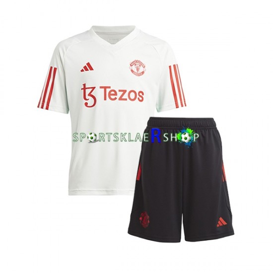 Manchester Utd 2023-2024 Hvit Treningstrøye og shorts