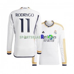 Real Madrid drakt Rodrygo Goes 11 Hjemmetrøye Lang erm 2023-2024 , Herre