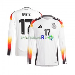 Tyskland drakt Florian Wirtz 17 Hjemmetrøye Lang erm Euro 2024 , Herre