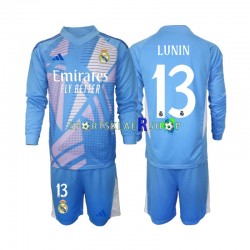Real Madrid drakt Andriy Lunin 13 Keeper Hjemmetrøye Lang erm 2024-2025 , Barnesett