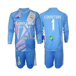 Real Madrid drakt Thibaut Courtois 1 Keeper Hjemmetrøye Lang erm 2024-2025 , Barnesett