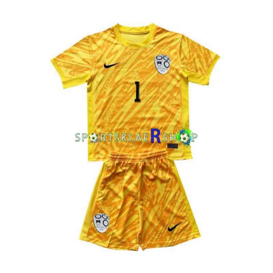 Slovenia drakt Jan Oblak 1 Keeper Hjemmetrøye Kort erm Euro 2024 , Barnesett