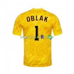 Slovenia drakt Jan Oblak 1 Keeper Hjemmetrøye Kort erm Euro 2024 , Herre