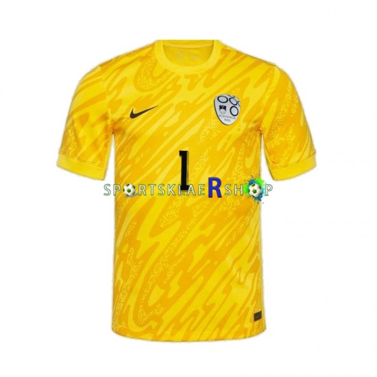 Slovenia drakt Jan Oblak 1 Keeper Hjemmetrøye Kort erm Euro 2024 , Herre