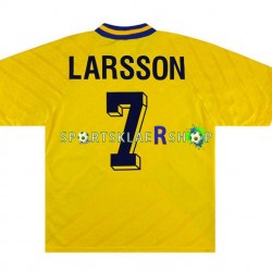 Sverige drakt Henrik Larsson 7 Retro Hjemmetrøye Kort erm 1994 , Herre