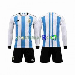 Argentina drakt 3 Stars Hjemmetrøye Lang erm VM 2022 , Barnesett