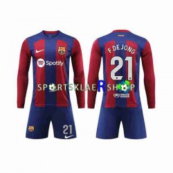 FC Barcelona drakt Frenkie de Jong 21 Hjemmetrøye Lang erm 2023-2024 , Barnesett