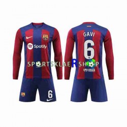 FC Barcelona drakt GAVI 6 Hjemmetrøye Lang erm 2023-2024 , Barnesett