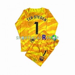 FC Barcelona drakt Ter Stegen 1 Keeper Fjerdetrøye Lang erm 2023-2024 , Barnesett