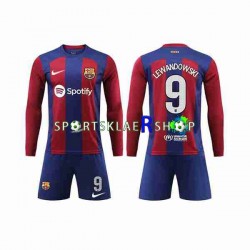 FC Barcelona drakt LEWANDOWSKI 9 Hjemmetrøye Lang erm 2023-2024 , Barnesett