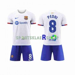 FC Barcelona drakt Pedri 8 Bortetrøye Kort erm 2023-2024 , Barnesett
