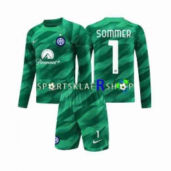 Inter Milan drakt Sommer 1 Keeper Bortetrøye Lang erm 2023-2024 , Barnesett