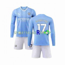 Manchester City drakt Kevin De Bruyne 17 Hjemmetrøye Lang erm 2023-2024 , Barnesett