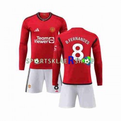 Manchester Utd drakt B Fernandes 8 Hjemmetrøye Lang erm 2023-2024 , Barnesett