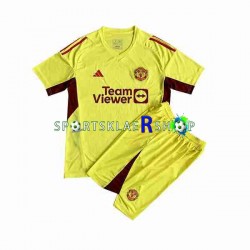 Manchester Utd drakt Keeper Bortetrøye Kort erm 2023-2024 , Barnesett