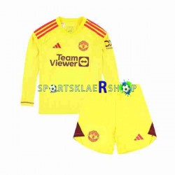 Manchester Utd drakt Keeper Hjemmetrøye Lang erm 2023-2024 , Barnesett