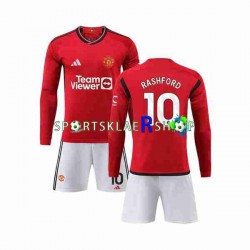 Manchester Utd drakt Marcus Rashford 10 Hjemmetrøye Lang erm 2023-2024 , Barnesett