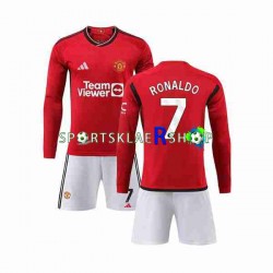 Manchester Utd drakt Ronaldo 7 Hjemmetrøye Lang erm 2023-2024 , Barnesett