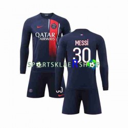 Paris Saint-Germain drakt Lionel Messi 30 Hjemmetrøye Lang erm 2023-2024 , Barnesett
