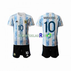 Argentina drakt Maradona 10 2020-2021 Hjemmetrøye Kort erm , Barnesett