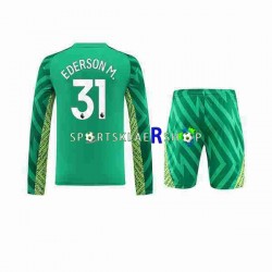 Manchester City drakt Ederson Moraes 31 Keeper Hjemmetrøye Lang erm 2023-2024 , Barnesett