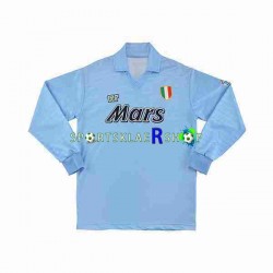 Napoli drakt 1990 1991 Retro Hjemmetrøye Lang erm , Herre