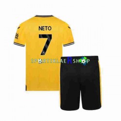 Wolverhampton Wanderers drakt NETO 7 Hjemmetrøye Kort erm 2023-2024 , Barnesett