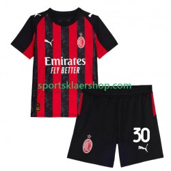 AC Milan drakt Ardon Jashari 30 Hjemmetrøye Kort erm 2025-2026 , Barnesett