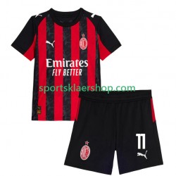 AC Milan drakt Christian Pulisic 11 Hjemmetrøye Kort erm 2025-2026 , Barnesett