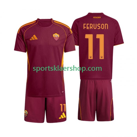 AS Roma drakt Evan Ferguson 11 Hjemmetrøye Kort erm 2025-2026 , Barnesett