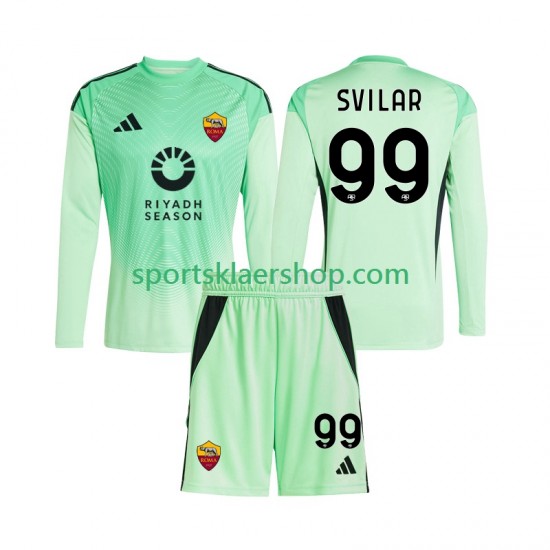 AS Roma drakt Mile Svilar 99 Keeper Bortetrøye Fjerdetrøye Lang erm 2025-2026 , Barnesett