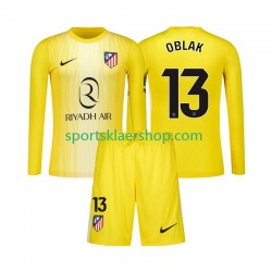 Atlético Madrid drakt Jan Oblak 13 Keeper Hjemmetrøye Lang erm 2025-2026 , Barnesett