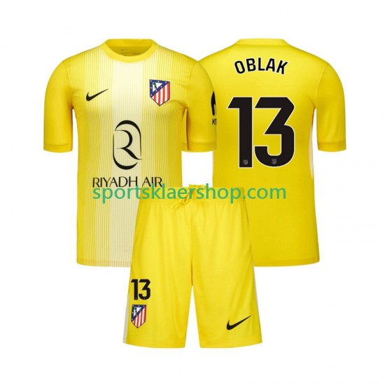 Atlético Madrid drakt Jan Oblak 13 Keeper Hjemmetrøye Kort erm 2025-2026 , Barnesett