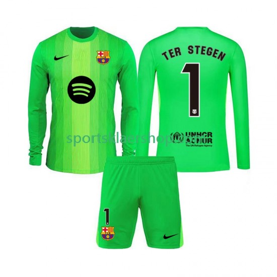 FC Barcelona drakt Ter Stegen 1 Keeper Hjemmetrøye Lang erm 2025-2026 , Barnesett