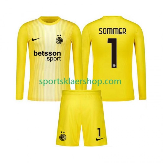 Inter Milan drakt Yann Sommer 1 Keeper Bortetrøye Lang erm 2025-2026 , Barnesett
