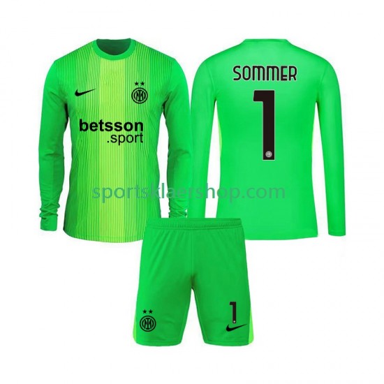 Inter Milan drakt Yann Sommer 1 Keeper Tredjetrøye Lang erm 2025-2026 , Barnesett