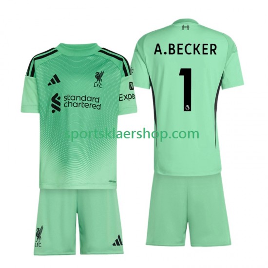 Liverpool drakt Alisson Becker 1 Keeper Hjemmetrøye Kort erm 2025-2026 , Barnesett