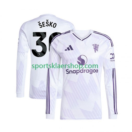 Manchester Utd drakt Benjamin Sesko 30 Bortetrøye Lang erm 2025-2026 , Herre