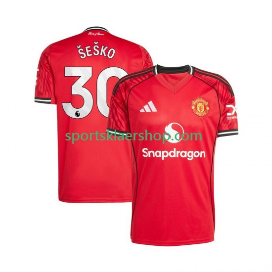 Manchester Utd drakt Benjamin Sesko 30 Hjemmetrøye Kort erm 2025-2026 , Herre