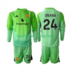 Manchester Utd drakt Andre Onana 24 Keeper Fjerdetrøye Lang erm 2025-2026 , Barnesett
