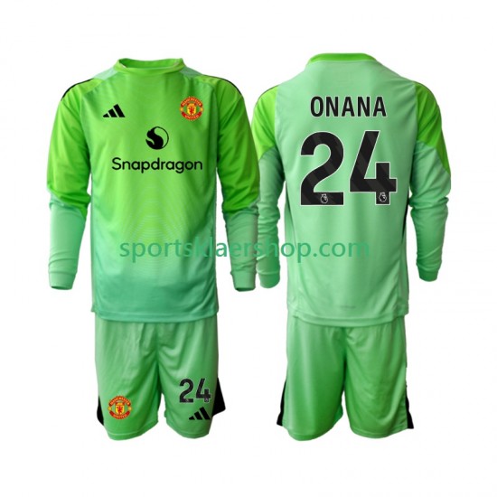Manchester Utd drakt Andre Onana 24 Keeper Fjerdetrøye Lang erm 2025-2026 , Barnesett
