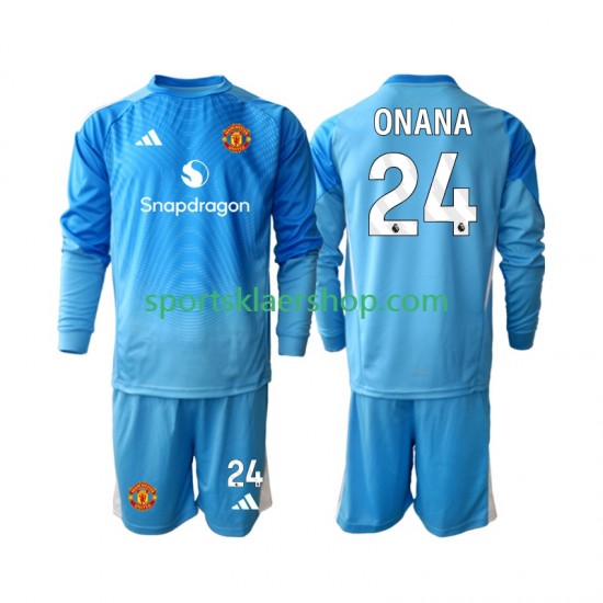 Manchester Utd drakt Andre Onana 24 Keeper Hjemmetrøye Lang erm 2025-2026 , Barnesett