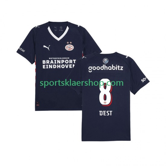 PSV Eindhoven drakt Sergino Dest 8 Bortetrøye Kort erm 2025-2026 , Herre
