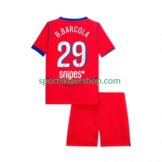 Paris Saint-Germain drakt Bradley Barcola 29 Tredjetrøye Kort erm 2025-2026 , Barnesett