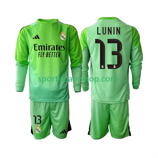 Real Madrid drakt Andriy Lunin 13 Keeper Bortetrøye Lang erm 2025-2026 , Barnesett