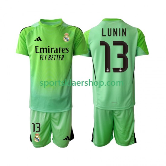 Real Madrid drakt Andriy Lunin 13 Keeper Bortetrøye Kort erm 2025-2026 , Barnesett
