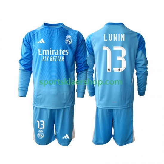 Real Madrid drakt Andriy Lunin 13 Keeper Hjemmetrøye Lang erm 2025-2026 , Barnesett